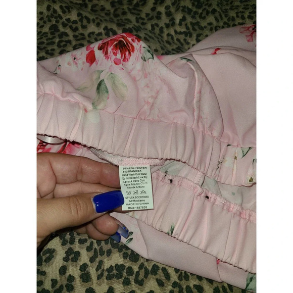 Women's Sleepwear Robe Set Medium Floral Long Sleeve Tie Front Polyester (GG) - Picture 9 of 9